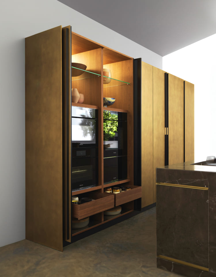 Find Your Ideal Kitchen Style with Tower Units With Receding Doors.