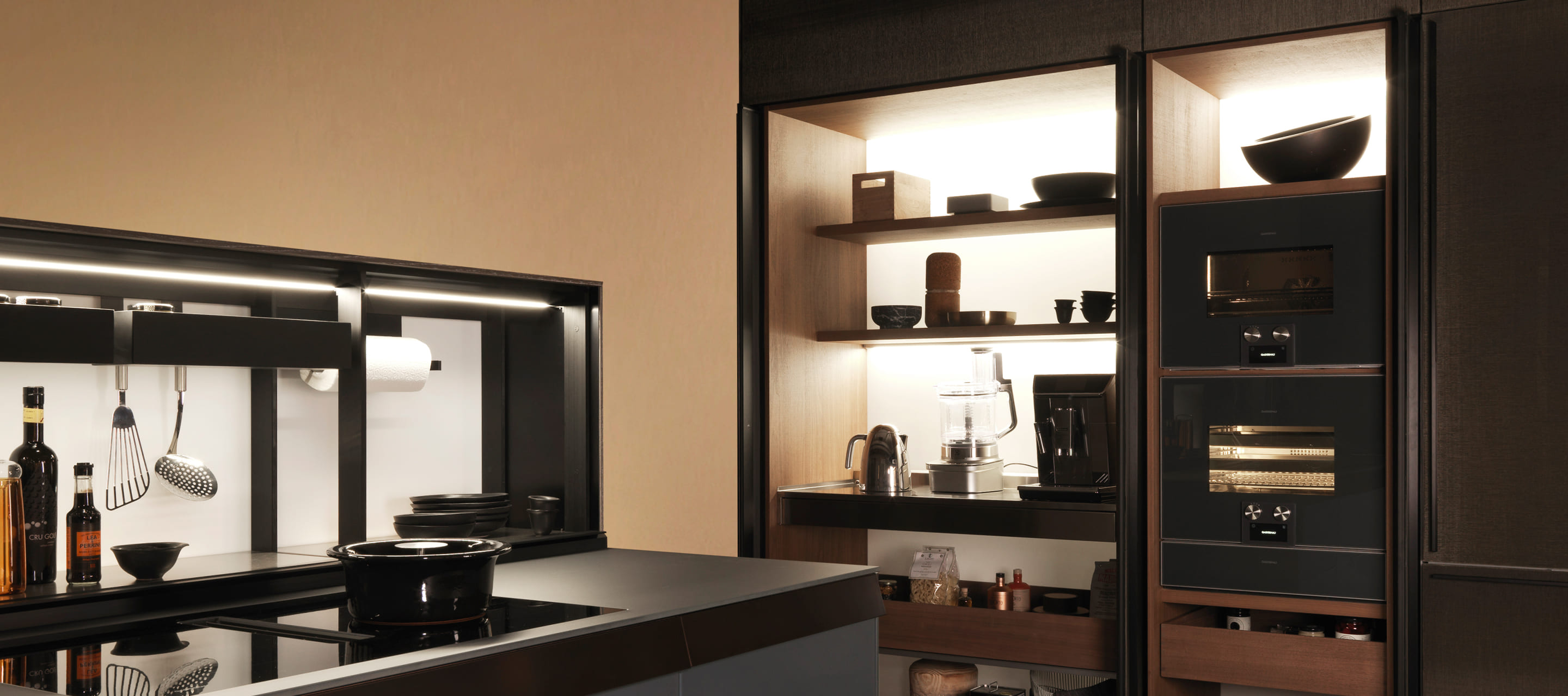 Find Your Ideal Kitchen Style with Tower Units With Receding Doors.